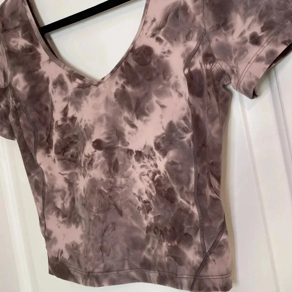 Lululemon Align Tee Diamond Dye Neutral Color Top Size 6 New - Picture 5 of 10